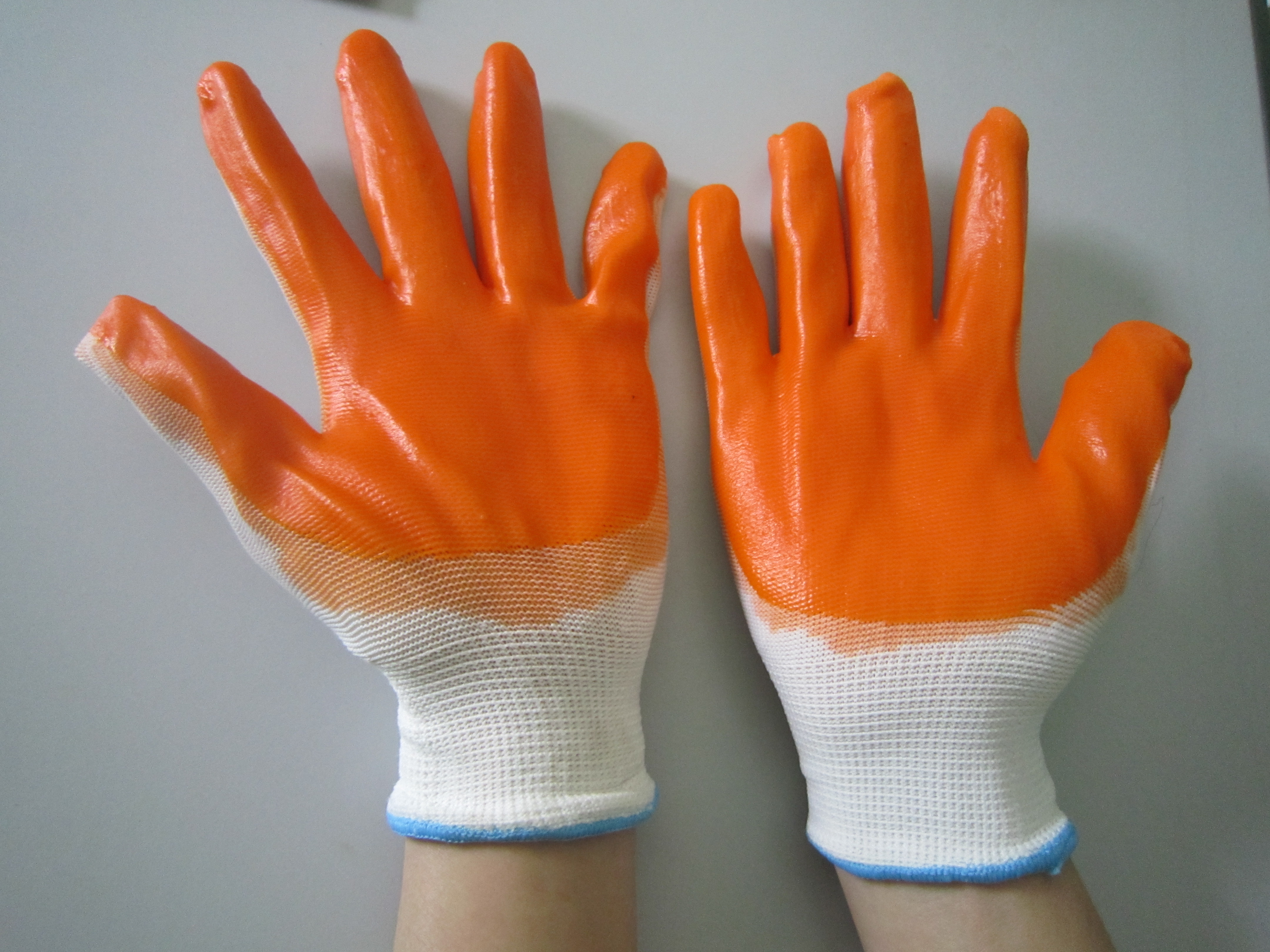 Latex-coated gloves